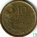 France 10 francs 1957 (misstrike) - Image 1