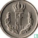 Luxembourg 5 francs 1981 - Image 1