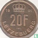 Luxemburg 20 francs 1991 - Afbeelding 1