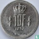 Luxemburg 10 francs 1974 - Afbeelding 1