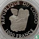Congo-Brazzaville 1000 francs 1997 (PROOF - type 2) "1998 Football World Cup in France" - Image 2
