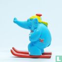Blauwe olifant aan het skiën - Afbeelding 4