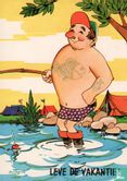 Leve de vakantie - man vissen tatoeage op borst - Afbeelding 1