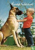 Hartelijk Gefeliciteerd - Jongen met hond - Deense dog - Afbeelding 1