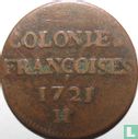 French colonies 9 deniers 1721 (H) - Image 1
