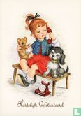 Hartelijk Gefeliciteerd - Meisje - teddybeer - Telefoneert - Hondje - Bild 1