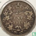 Canada 25 cents 1874 - Afbeelding 1