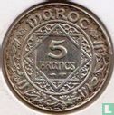 Morocco 5 francs 1934 (AH1352) - Image 2