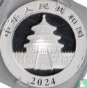 China 10 yuan 2024 (zilver - kleurloos) "Panda" - Afbeelding 1
