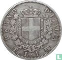 Italy 1 lira 1863 (T - with crowned escutcheon) - Image 2