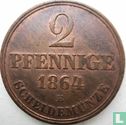 Hanovre 2 pfennige 1864 - Image 1