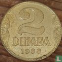 Joegoslavië 2 dinara 1938 (kleine kroon) - Afbeelding 1