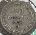 Kerkelijke Staat 10 baiocchi 1863 (XVIII) - Afbeelding 1