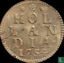 Hollande 1 duit 1754 (argent) - Image 1