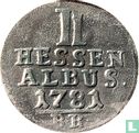 Hessen-Cassel 2 albus 1781 - Afbeelding 1