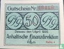 Anhalt, Finanzdirektion 50 Pfennig 1921 - Image 1