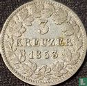 Baden 3 kreuzer 1853 - Image 1