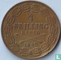 Zweden 4 skilling banco 1849 - Afbeelding 1