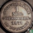 Saksen-Albertine 1 neugroschen / 10 pfennige 1871 - Afbeelding 1