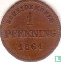 Beieren 1 pfenning 1861 - Afbeelding 1