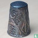 Dé à coudre filigrane - Balkans (Serbie/Bulgarie/Macédoine) - Période ottomane 1880-1920 - Métal argenté - Motifs paisley