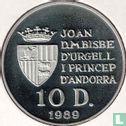 Andorra 10 diner 1989 (PROOF - type 1) "Wereldkampioenschap voetbal 1990 in Italië" - Afbeelding 1