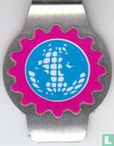 Logo blauw wit roze