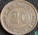 20 cent 1877 H - Mauritius