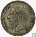 Belgien 5 Franc 1868 (kleiner Kopf - Position A) - Bild 2