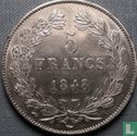 France 5 francs 1848 (LOUIS PHILIPPE I - A) - Image 1