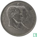 België 1 franc 1880 "50th anniversary Kingdom of Belgium" - Afbeelding 2