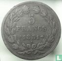 France 5 francs 1831 (Relief text - Laureate head - D) - Image 1