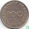 Saarland 100 franken 1955 - Afbeelding 1