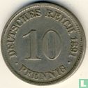 Empire allemand 10 pfennig 1891 (D) - Image 1