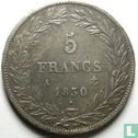 Frankreich 5 Franc 1830 (Louis Philippe I - Vertieften Text - A) - Bild 1