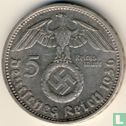 Empire allemand 5 reichsmark 1936 (avec croix gammée - D) - Image 1
