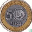 Dominican Republic 5 pesos 1997 "50th anniversary of Central Bank" - Image 1