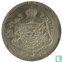 Belgium 20 francs 1934 (ALBERT - NLD - coin alignment) - Image 1