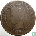 France 10 centimes 1871 (K) - Image 1