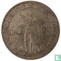 België 50 francs 1935 (FRA - muntslag) "Brussels Exposition and Railway Centennial" - Afbeelding 2