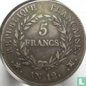 France 5 francs AN 12 (MA - BONAPARTE PREMIER CONSUL) - Image 1