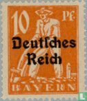 Aufdruck auf Briefmarken von Bayern - Bild 1