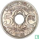 Frankrijk 5 centimes 1922 (bliksemflits) - Afbeelding 1