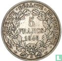Frankrijk 5 francs 1849 (Ceres - A - hand en hondenkop) - Afbeelding 1