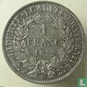 Frankrijk 1 franc 1872 (kleine K) - Afbeelding 1