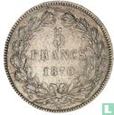 Frankrijk 5 francs 1870 (K - anker) - Afbeelding 1