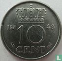 Niederlande 10 Cent 1948 (Prägefehler) - Bild 1