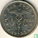 Belgique 50 centimes 1933 (FRA) - Image 1