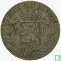 België 5 francs 1858 - Afbeelding 1