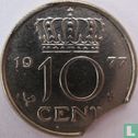 Pays-Bas 10 cent 1977 (fauté) - Image 1